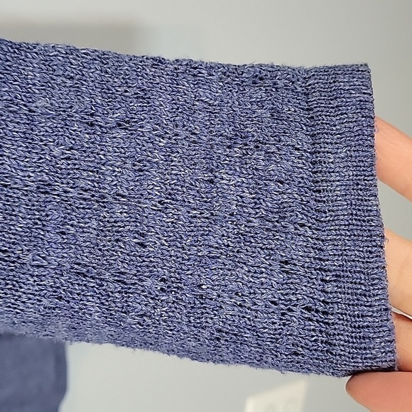 LL Bean Blue cotton open front cardigan sweater size meidum - Picture 6 of 8